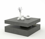 Couchtisch TURN Platte drehbar 78 x 78 cm Betonoptik dunkelgrau Forte