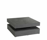 Couchtisch TURN Platte drehbar 78 x 78 cm Betonoptik dunkelgrau Forte
