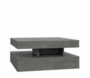 Couchtisch TURN Platte drehbar 78 x 78 cm Betonoptik dunkelgrau Forte