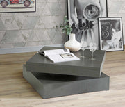 Couchtisch TURN Platte drehbar 78 x 78 cm Betonoptik dunkelgrau Forte
