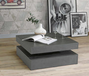 Couchtisch TURN Platte drehbar 78 x 78 cm Betonoptik dunkelgrau Forte