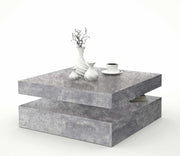 Couchtisch TURN mit drehbarer Platte Optik Beton lichtgrau von Forte