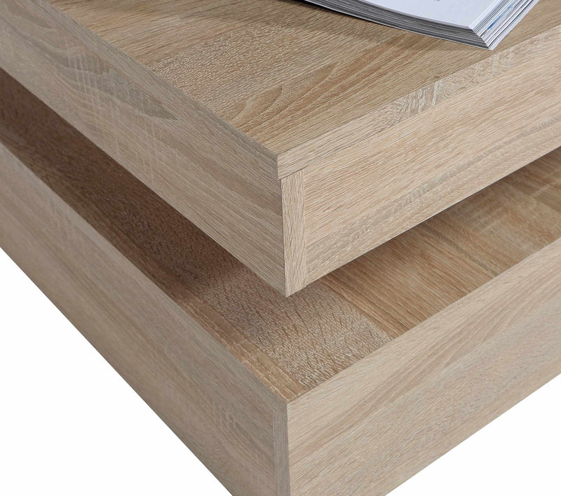 Couchtisch TURN Platte rundum drehbar Optik Sonoma Eiche von Forte