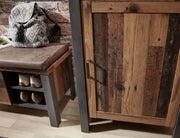 Schuhschrank CARDIFF - 69 cm Vintage Style Mix dark