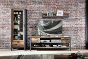 Vitrine CARDIFF 1-türig mit LED Beleuchtung - Vintage Style Mix dark