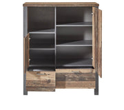 Kommode Highboard CARDIFF - Vintage Style Mix dark
