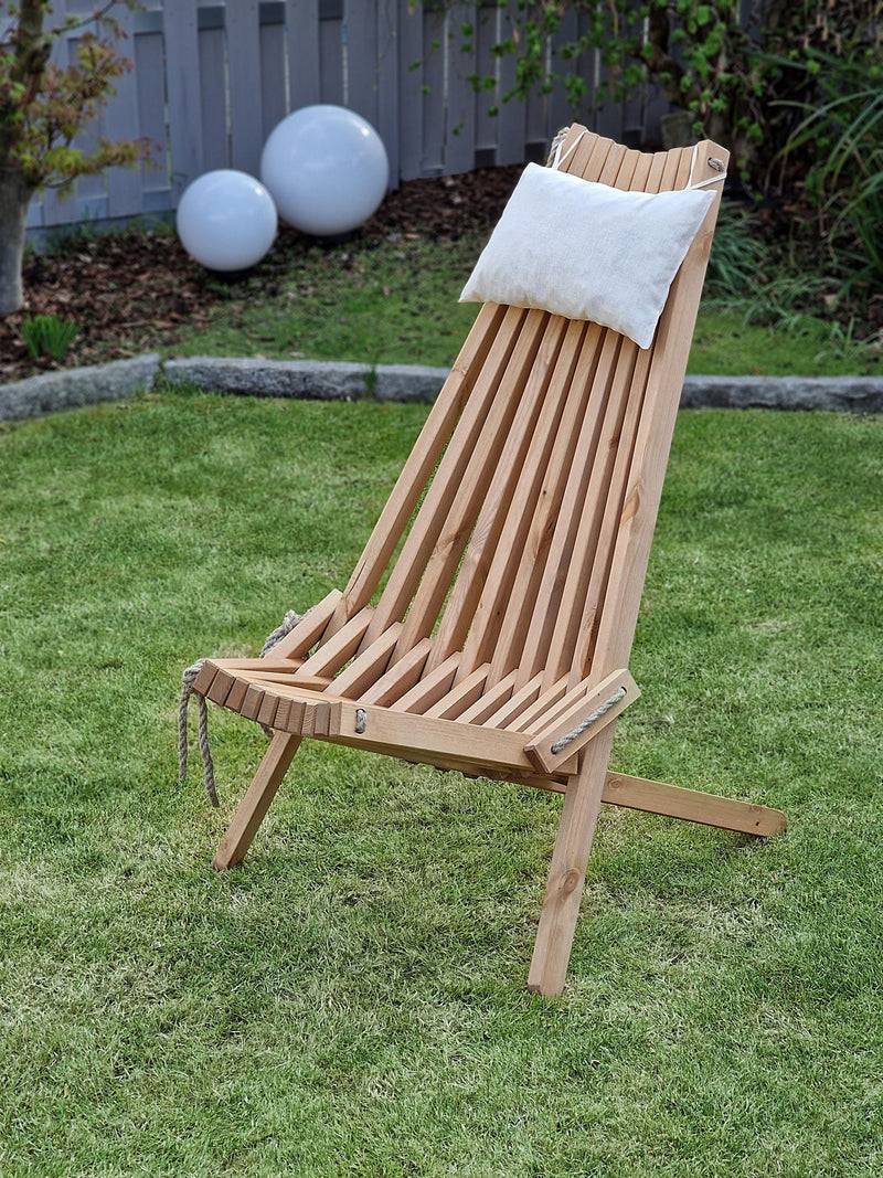 Faltbarer Gartensessel Relaxsessel FALUN Kiefer geölt inkl. Kissen