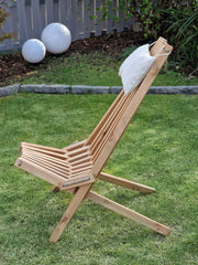 Faltbarer Gartensessel Relaxsessel FALUN Kiefer geölt inkl. Kissen