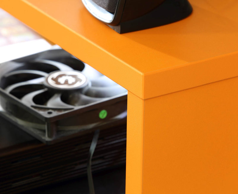 Gaming Tisch TEZAUR 2B Computertisch Black Orange mit Beleuchtung