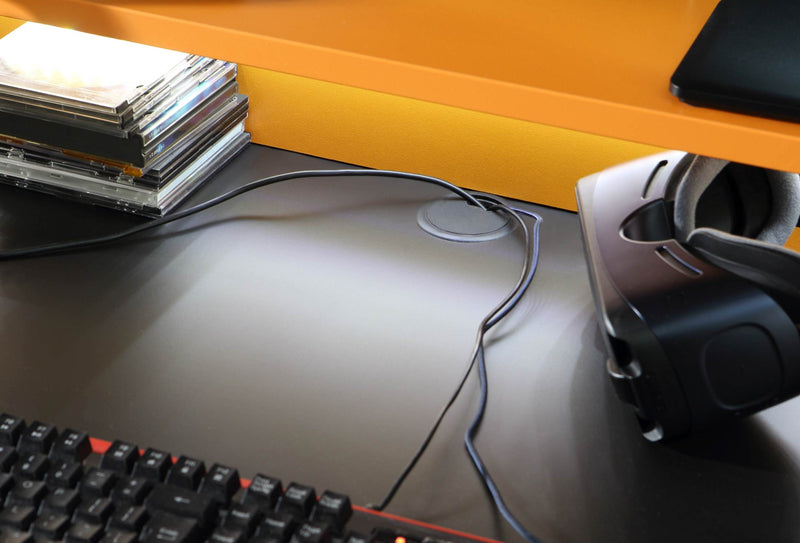 Gaming Tisch TEZAUR 2B Computertisch Black Orange mit Beleuchtung