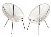 Gartensessel Relaxsessel DALIDA im Acapulco Style 2er Set Weiß