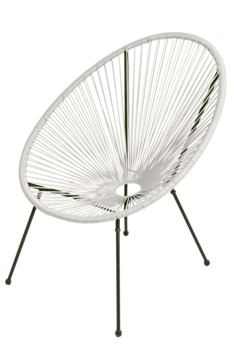 Gartensessel Relaxsessel DALIDA im Acapulco Style 2er Set Weiß