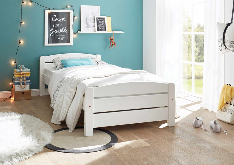 Kinderbett Einzelbett IVI Weiß Kiefer massiv 90 x 200 cm