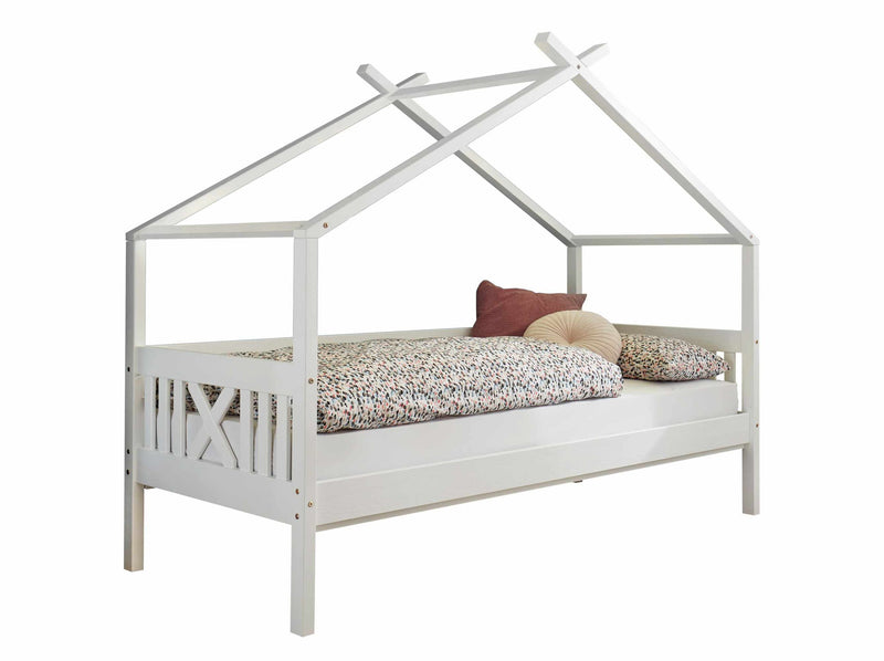 Kinderbett Einzelbett JULETTA Weiß Kiefer massiv 90 x 200 cm