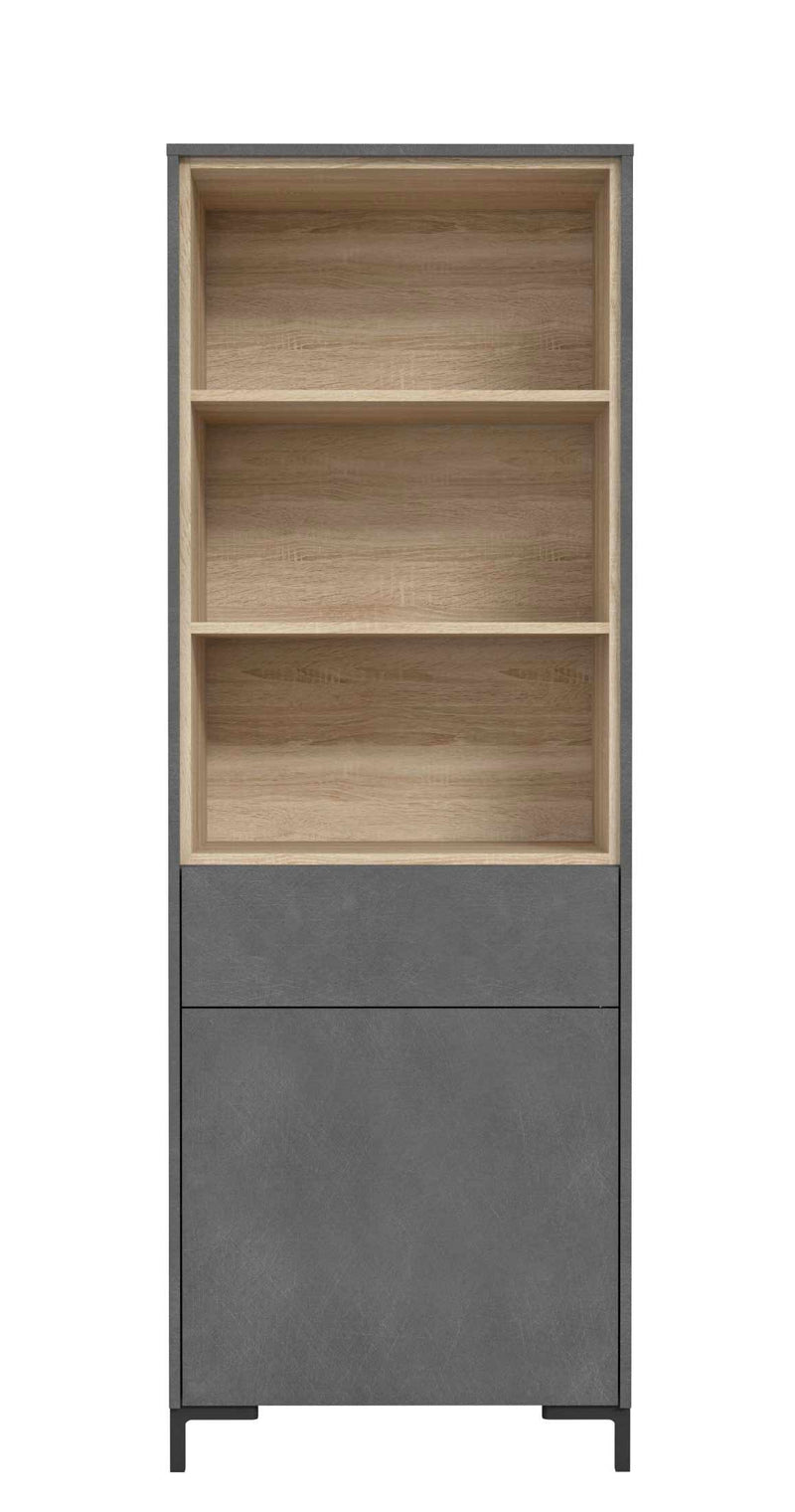 Regal GALACTIQUE 1 Tür Optik Beton grau / Sonoma Eiche von Forte