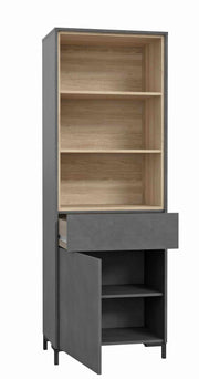 Regal GALACTIQUE 1 Tür Optik Beton grau / Sonoma Eiche von Forte