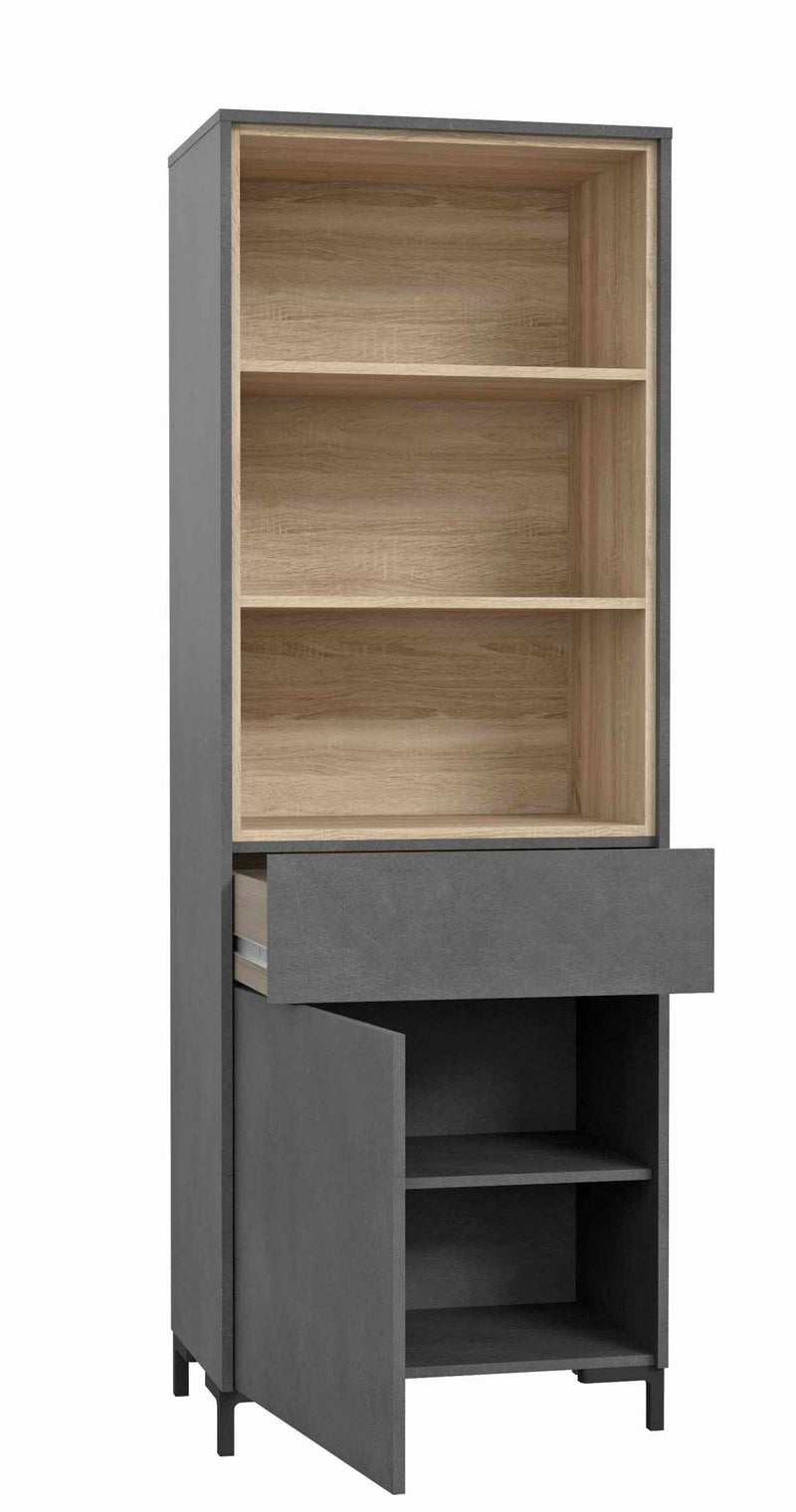 Regal GALACTIQUE 1 Tür Optik Beton grau / Sonoma Eiche von Forte