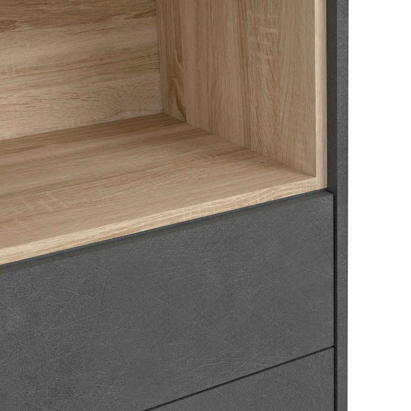 Regal GALACTIQUE 1 Tür Optik Beton grau / Sonoma Eiche von Forte