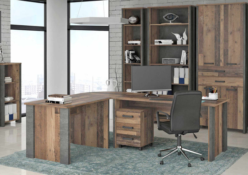 Eckschreibtisch Arbeitstisch CLIF - Old Wood Vintage und Beton Optik