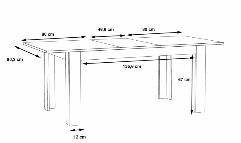 Esstisch Ausziehtisch SUPRIE 160 x 90 Comano Pflaume Optik von Forte