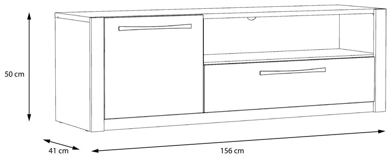 Lowboard MAXIMUS 1 Schublade 1 Tür Comano Pflaume Optik von Forte