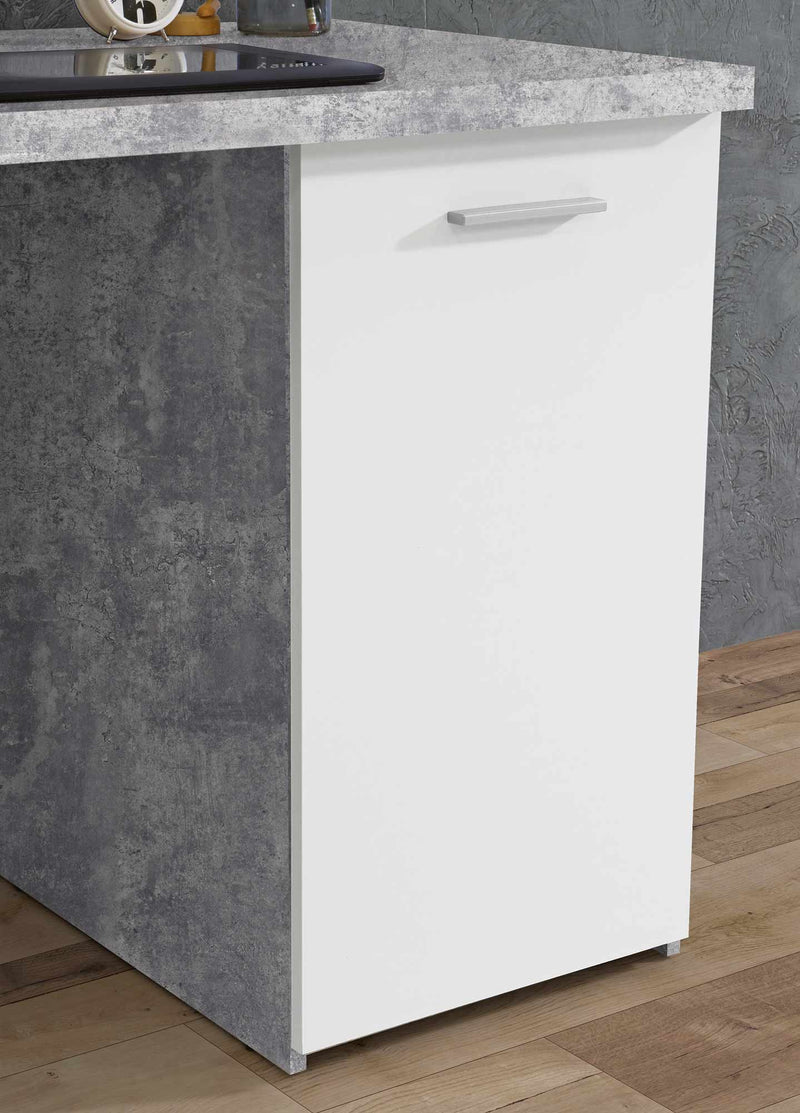 Schreibtisch NETBOB 1-trg 4 Schubladen Beton Optik / Weiß von Forte