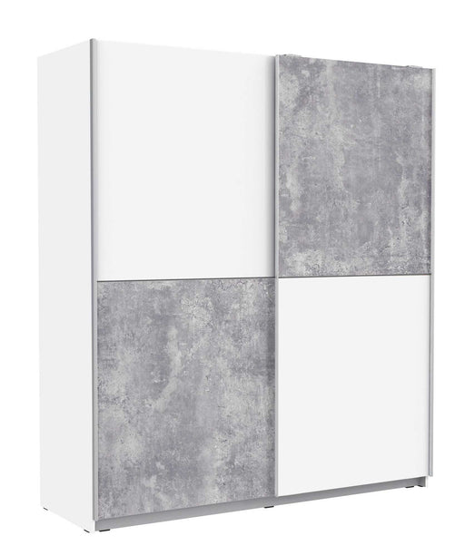 Schwebetürenschrank Kleiderschrank WINNER Weiß / Beton Optik von Forte