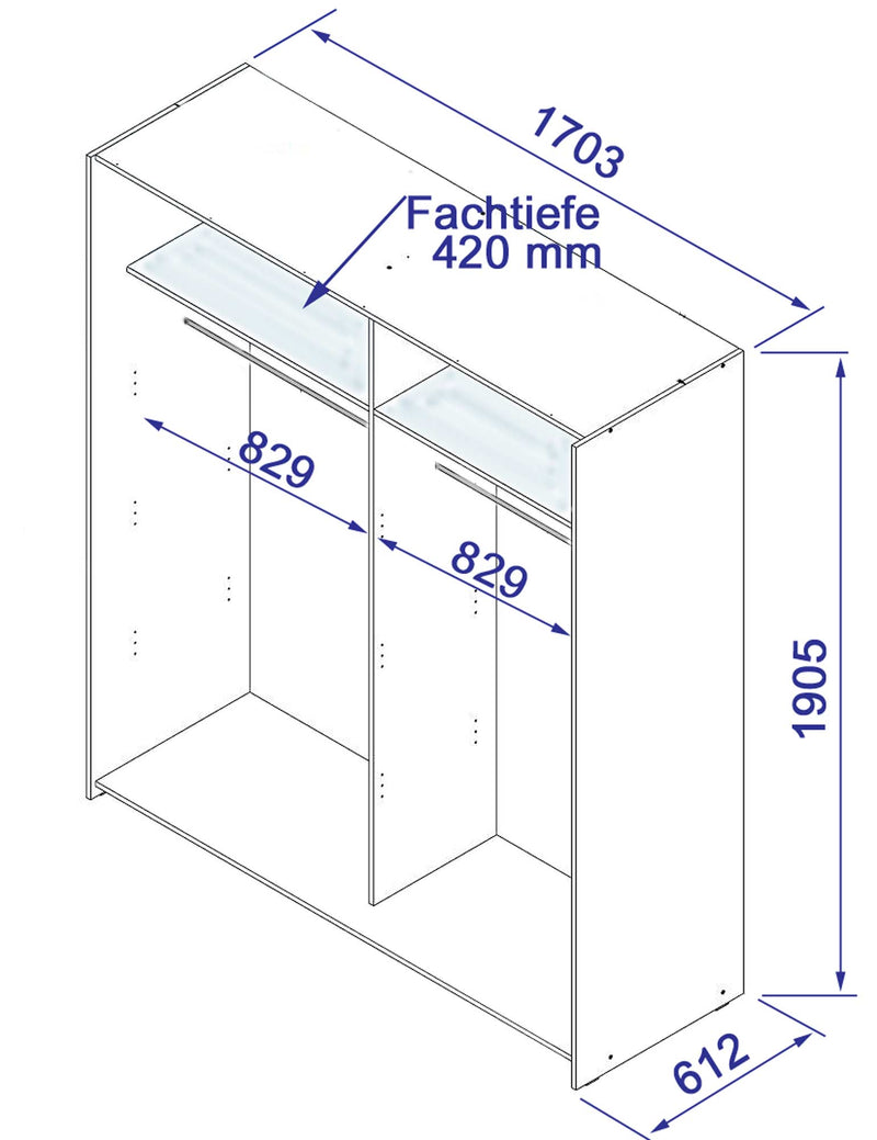 Kleiderschrank Schwebetürenschrank WINNER Optik Weiß von Forte