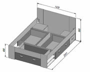 Jugendzimmer WINBOB Bett und Kleiderschrank Weiß / Beton Optik Forte