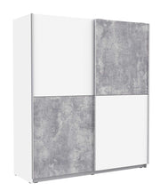 Jugendzimmer WINBOB Bett und Kleiderschrank Weiß / Beton Optik Forte