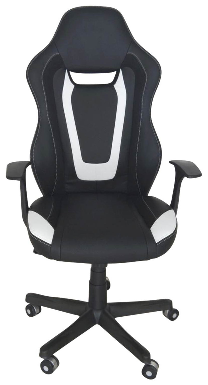 Drehstuhl Bürodrehstuhl COOLLIFE Kunstleder Schwarz Weiß mit Armlehne