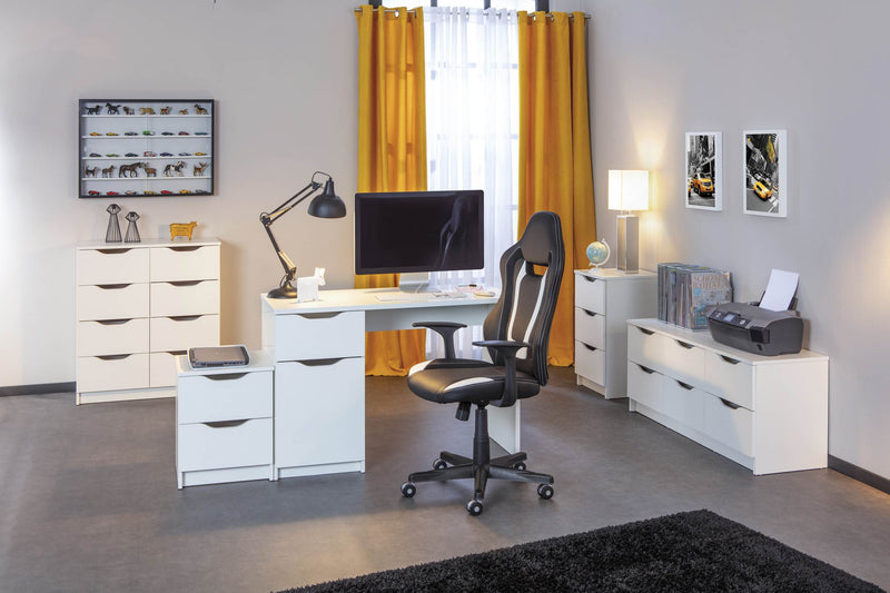 Drehstuhl Bürodrehstuhl COOLLIFE Kunstleder Schwarz Weiß mit Armlehne