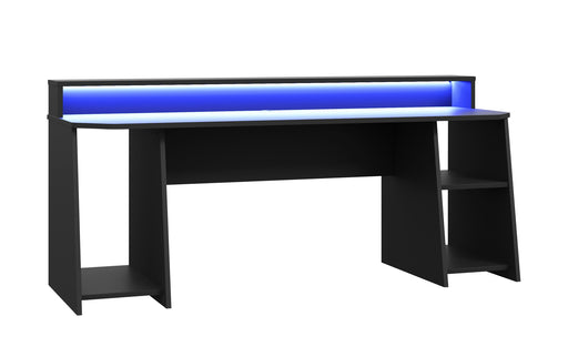 TEZAUR 5B großer Gaming Tisch Computertisch mit LED und Zubehör