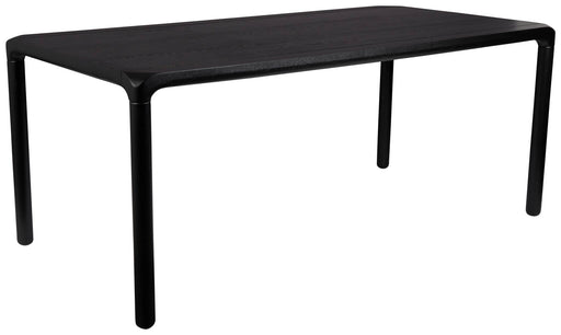 Design Esstisch STORM BLACK 180 x 90 cm von Zuiver mit schwarzer Esche-Tischplatte und Massivholzgestell in Gesamtansicht.