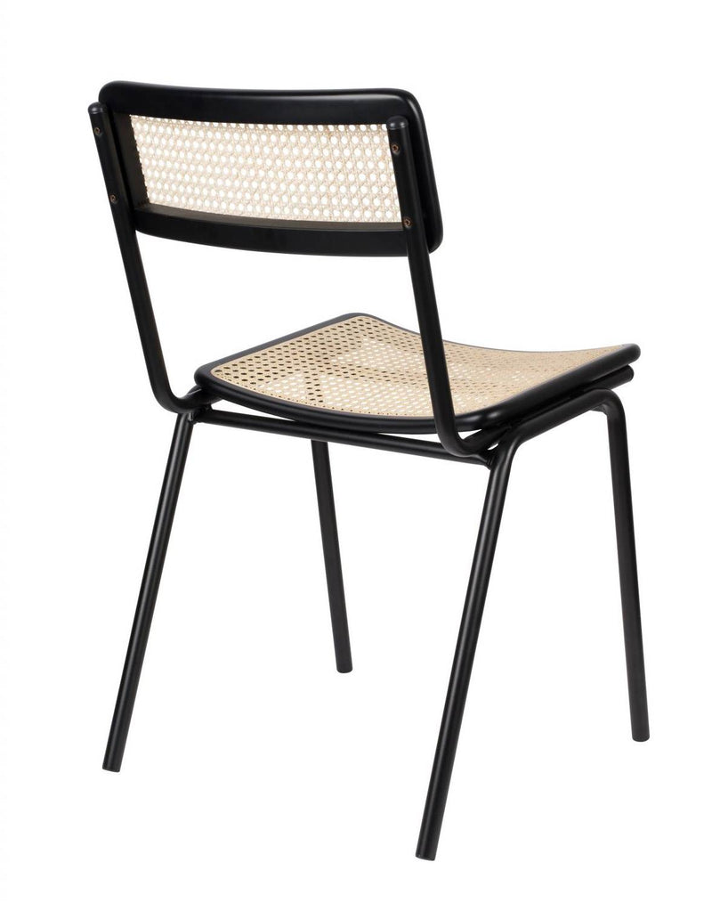 Stuhl Stapelstuhl JORT BLACK-NATURAL von ZUIVER