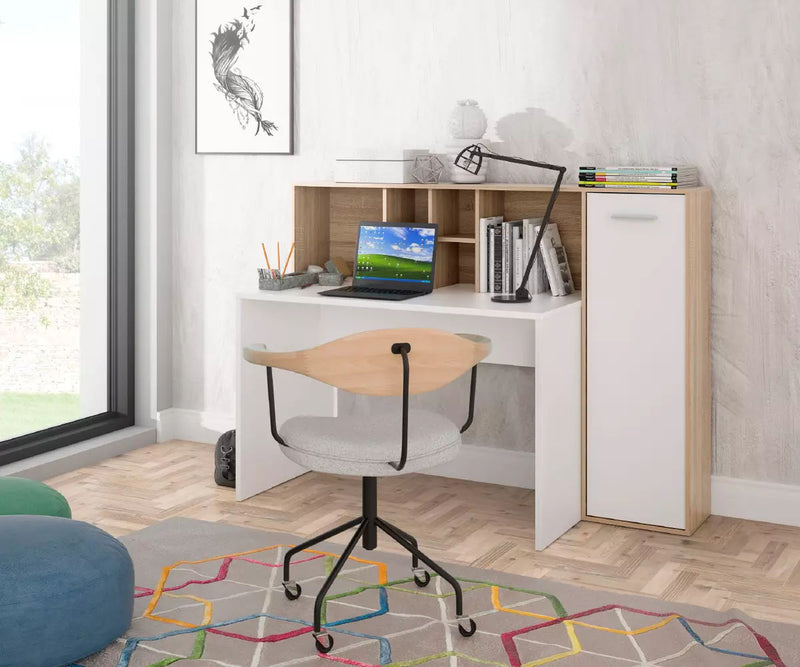 Arbeitstisch Schreibtisch ERIADU Optik Artisan Eiche und Weiß Forte
