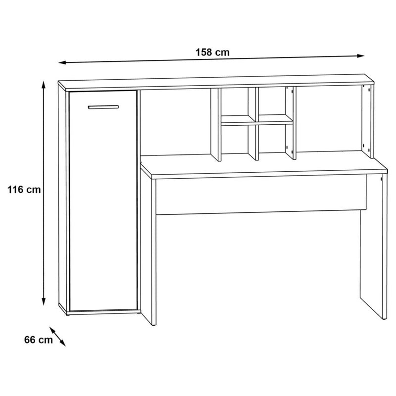 Arbeitstisch Schreibtisch ERIADU Optik Artisan Eiche und Weiß Forte