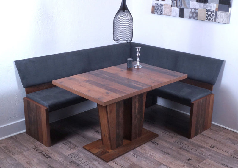Eckbank Eckbankgruppe Essgruppe MILANO 185 x 150 cm Old Wood Vintage