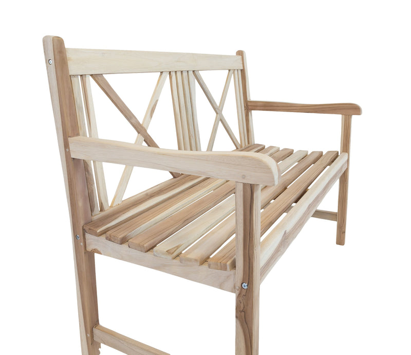 Gartenbank Malmö 2-sitzig aus Teak mit Armlehnen