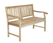 Teak Gartenbank Hemingway 2-sitzig mit Armlehne