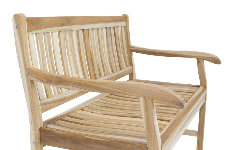 Teak Gartenbank Hemingway 2-sitzig mit Armlehne