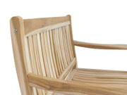 Teak Gartenbank Hemingway 2-sitzig mit Armlehne