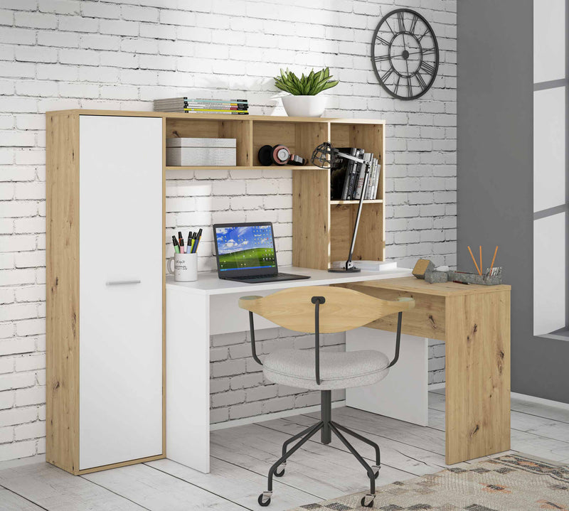 Arbeitstisch Schreibtisch ERIADOS Optik Artisan Eiche und Weiß Forte