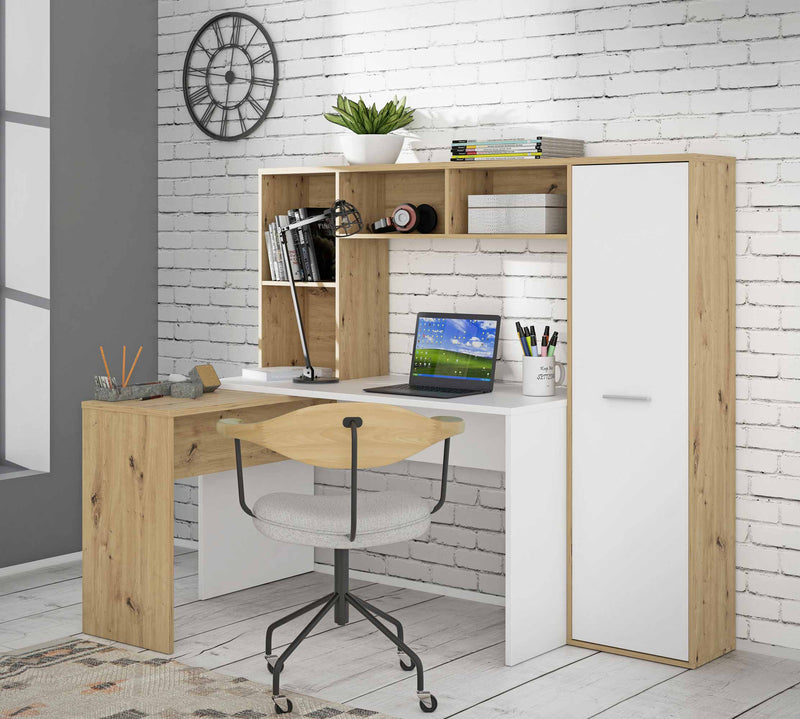 Arbeitstisch Schreibtisch ERIADOS Optik Artisan Eiche und Weiß Forte