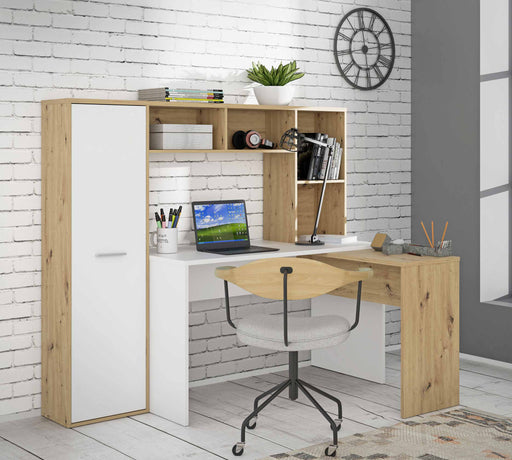 Arbeitstisch Schreibtisch ERIADOS Optik Artisan Eiche und Weiß Forte