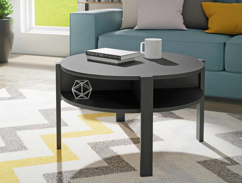 Couchtisch TOBAGO rund Ø 75 cm Schwarz matt von Forte