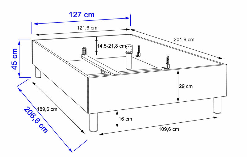 Bett Jugendbett CLARITUDO 120 x 200 cm Optik Dunkelgrau von Forte