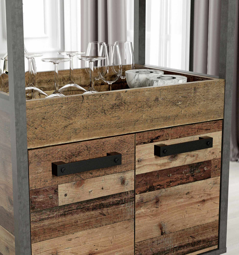 Barwagen Rollwagen HOME BAR 201 Optik Old Wood Vintage von Forte