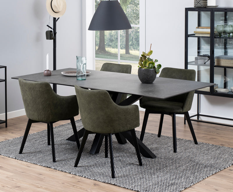 BELLA Esszimmerstuhl Stoff Preston Olivgrün