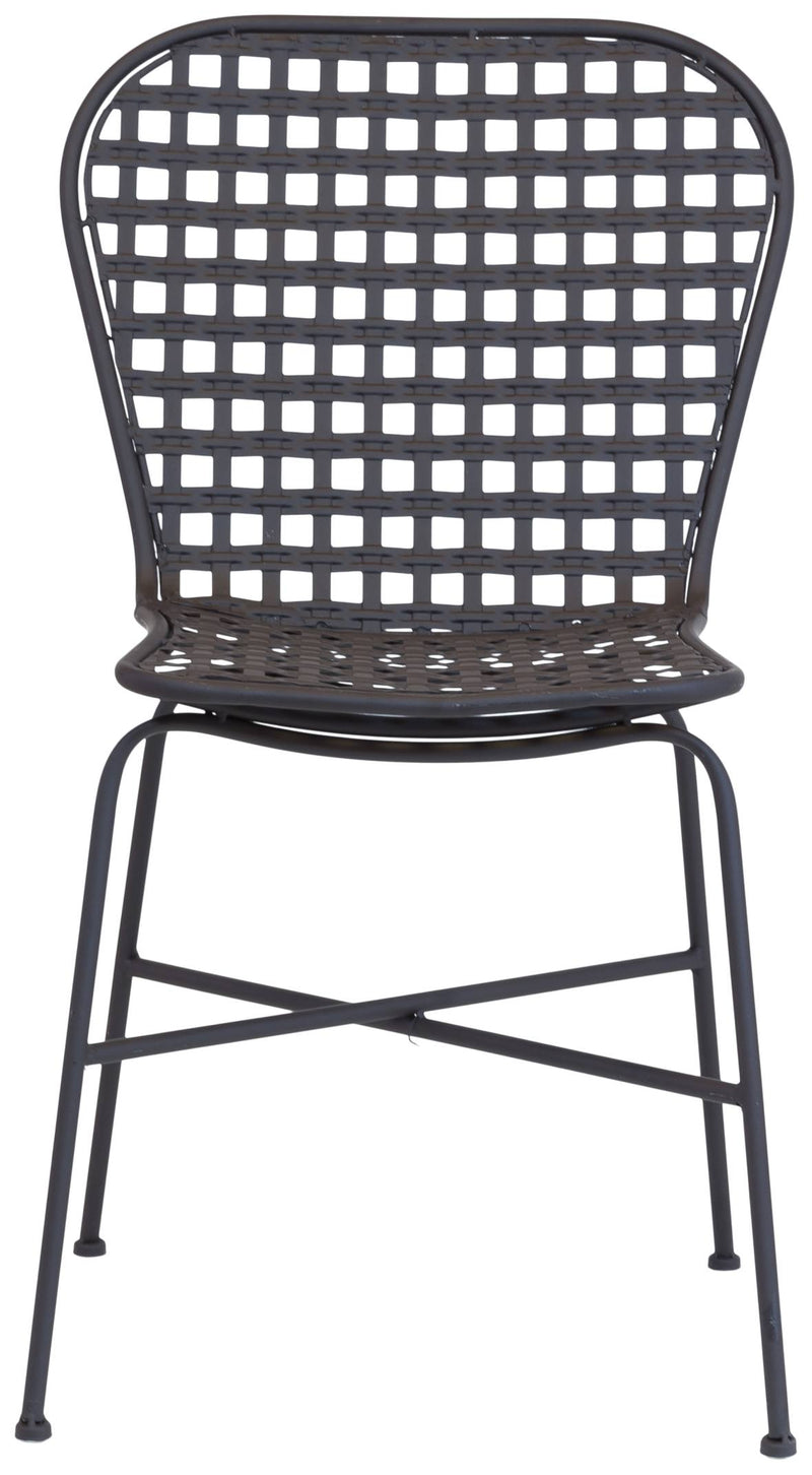 Metallstuhl Eisenstuhl VOLLATO 2er Set dunkelbran lackiert